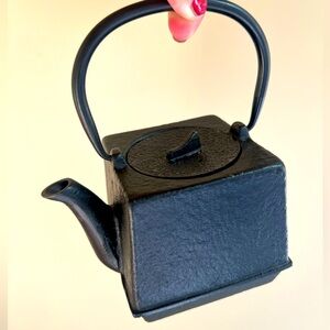 Vintage Solid Cast Iron Tea 🖤 Kettle Asian Japanese Teapot Enameled interior